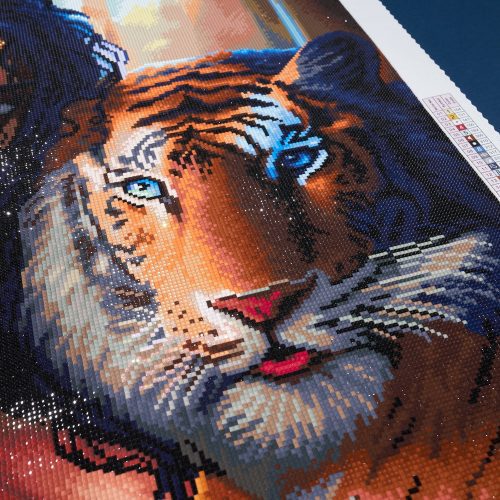 a goddess and her tiger diamond art painting 43584534380737