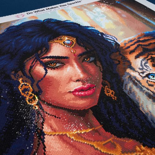 a goddess and her tiger diamond art painting 43584534413505