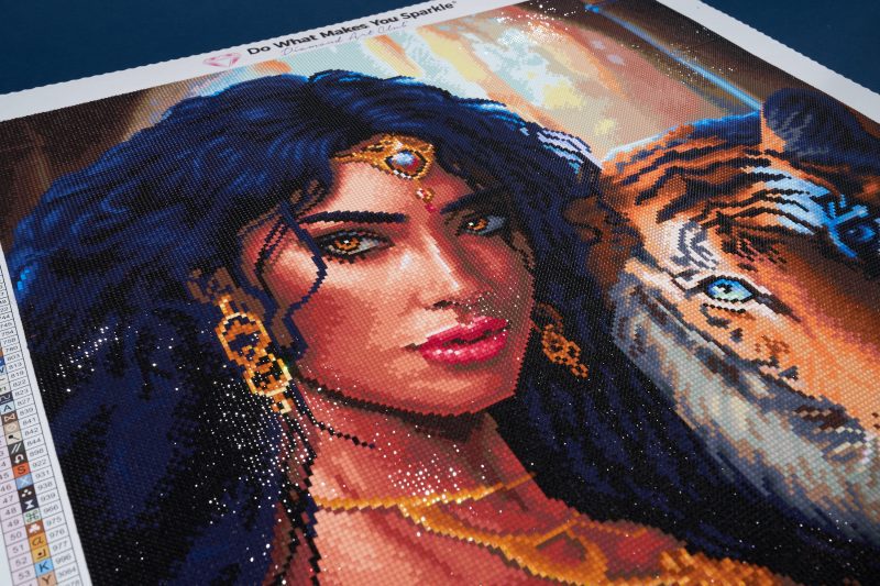 a goddess and her tiger diamond art painting 43584534413505