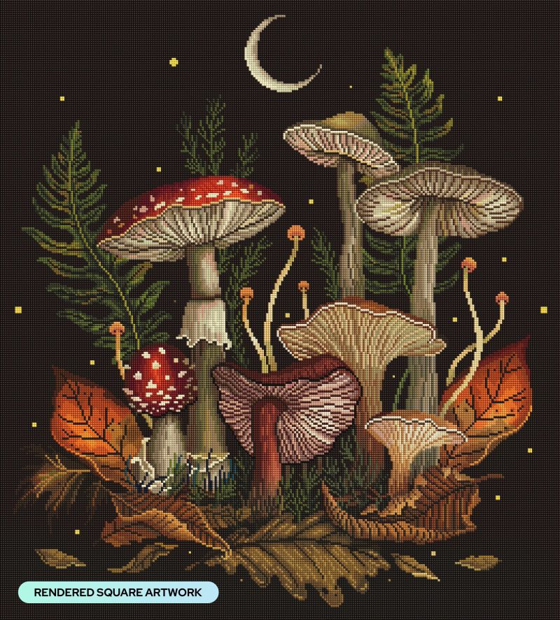 autumn mushrooms diamond art painting 46148605313217