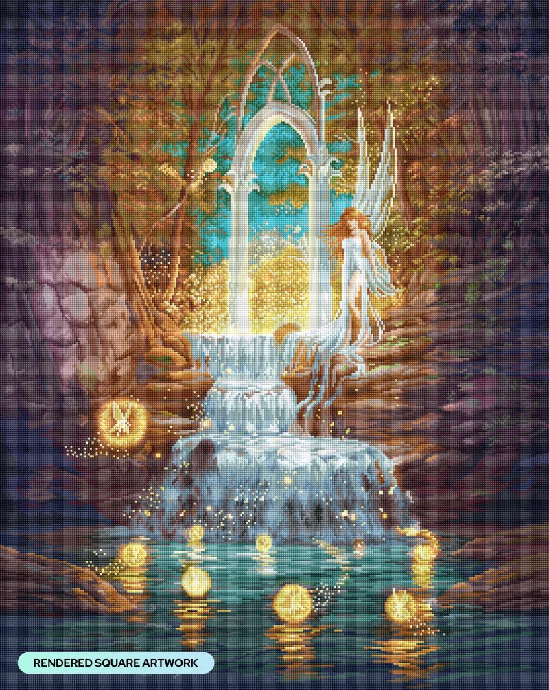 autumn waterfall diamond art painting 44428577833153