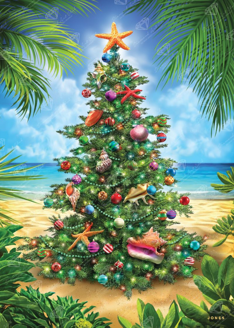 beach christmas tree diamond art painting 45997143195841