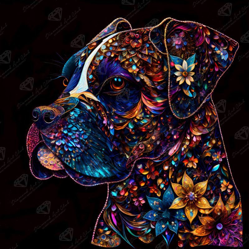 bentley the stained glass boxer diamond art painting 43189247967425