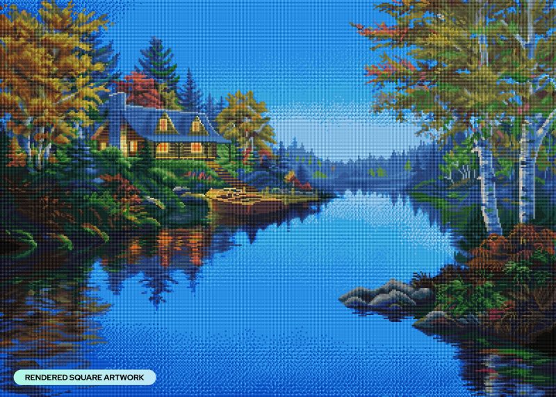 blue lake paradise diamond art painting 44488518992065