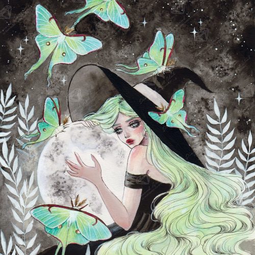 luna moth witch diamond art painting 34107517927617