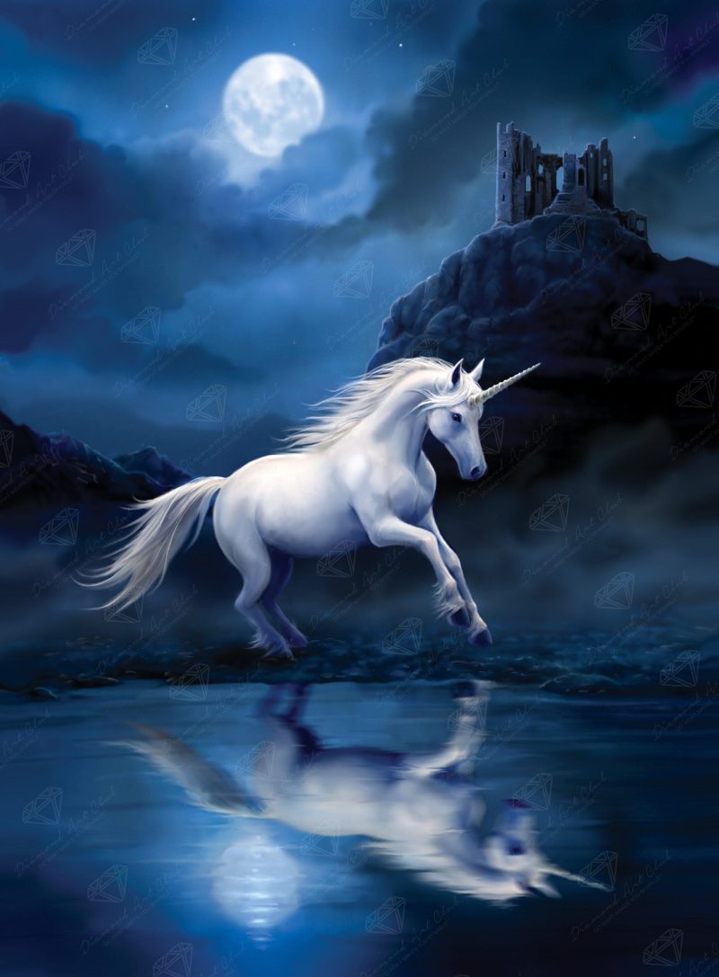 moonlight unicorn diamond art painting 34102580445377