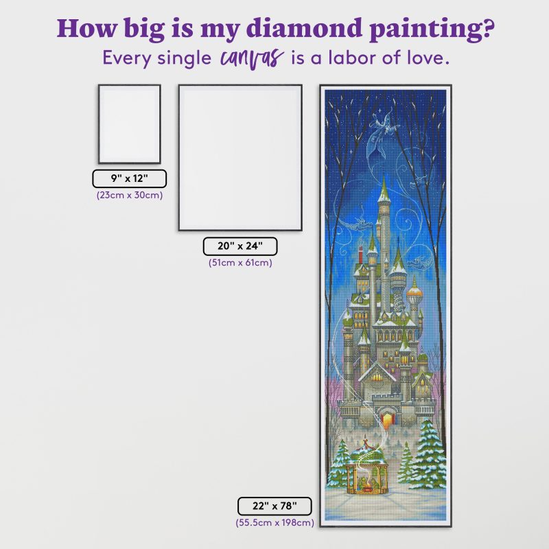 snow castle diamond art painting 42999300751553