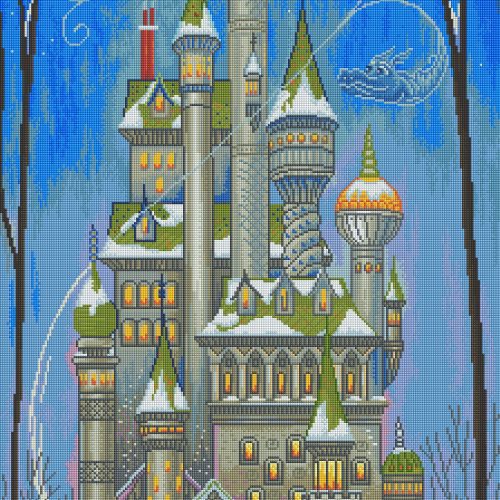 snow castle diamond art painting 42999300915393